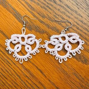 Handmade Pink Crochet Earrings